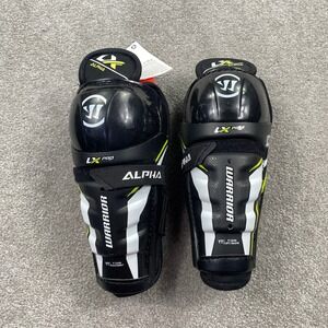 Warrior Alpha LX Pro Youth Hockey Shin Guards Black Yellow 9in